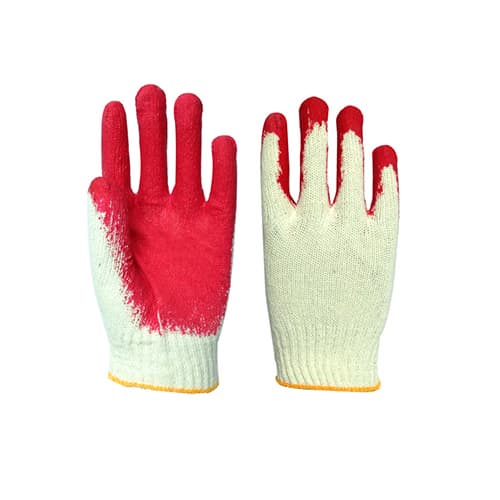 Latex coated cotton gloves